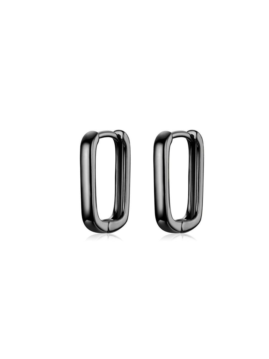 Pendientes Oro Negro Rectangulo