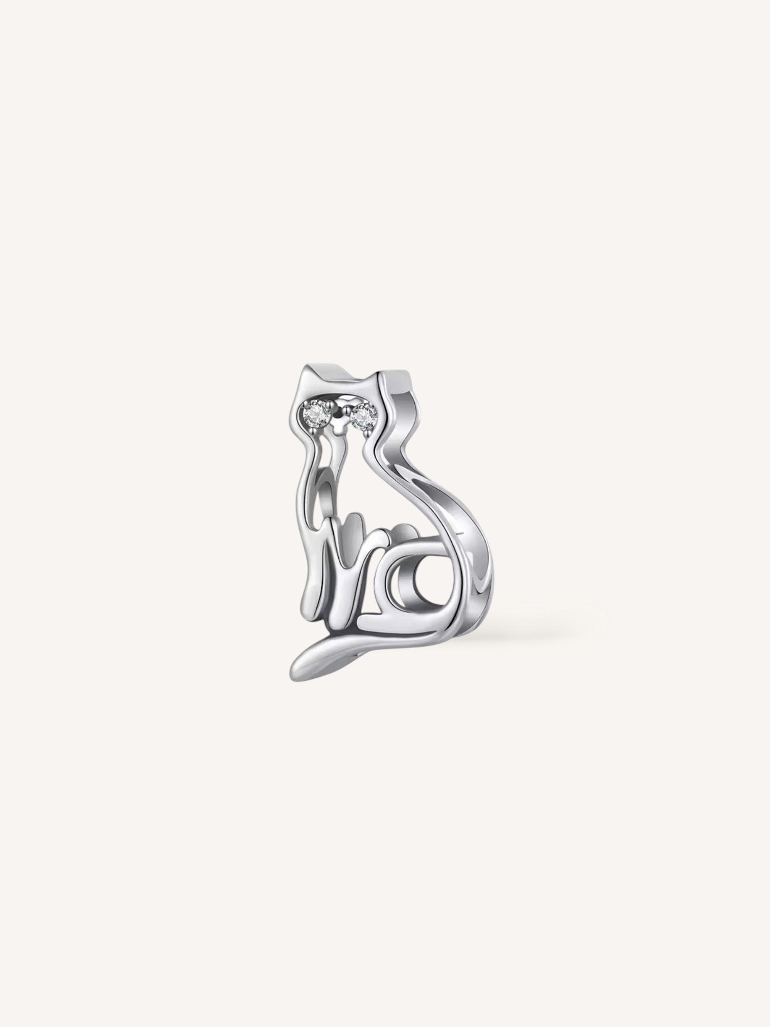 Charm gato plata ley filigrama compatible pulsera Pandora