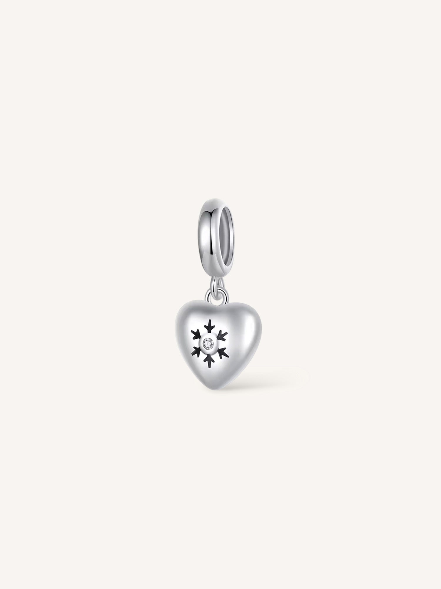 Charm mini con forma de corazón de plata de ley compatible con Pulsera Pandora.