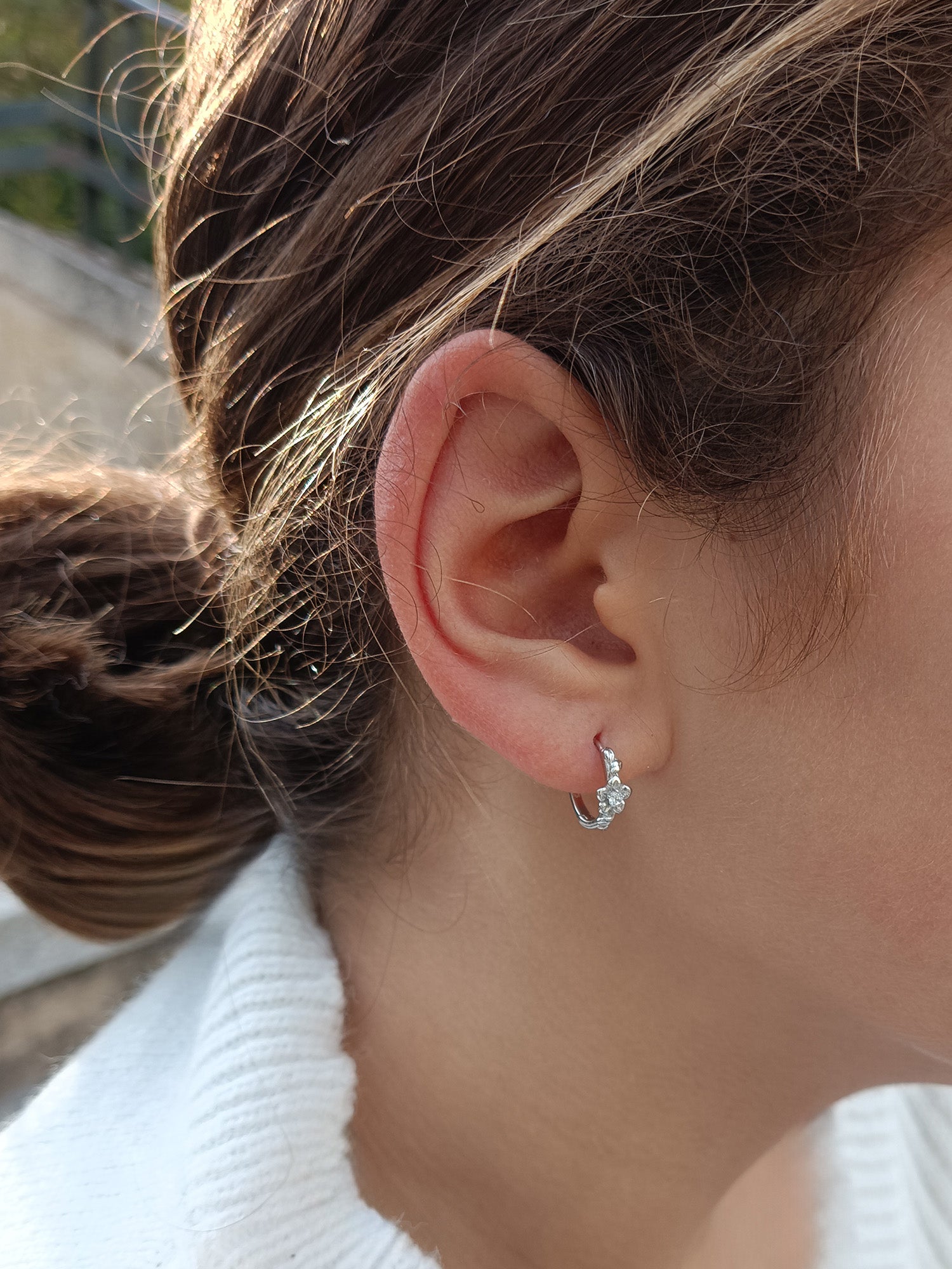 Pendientes arete floral