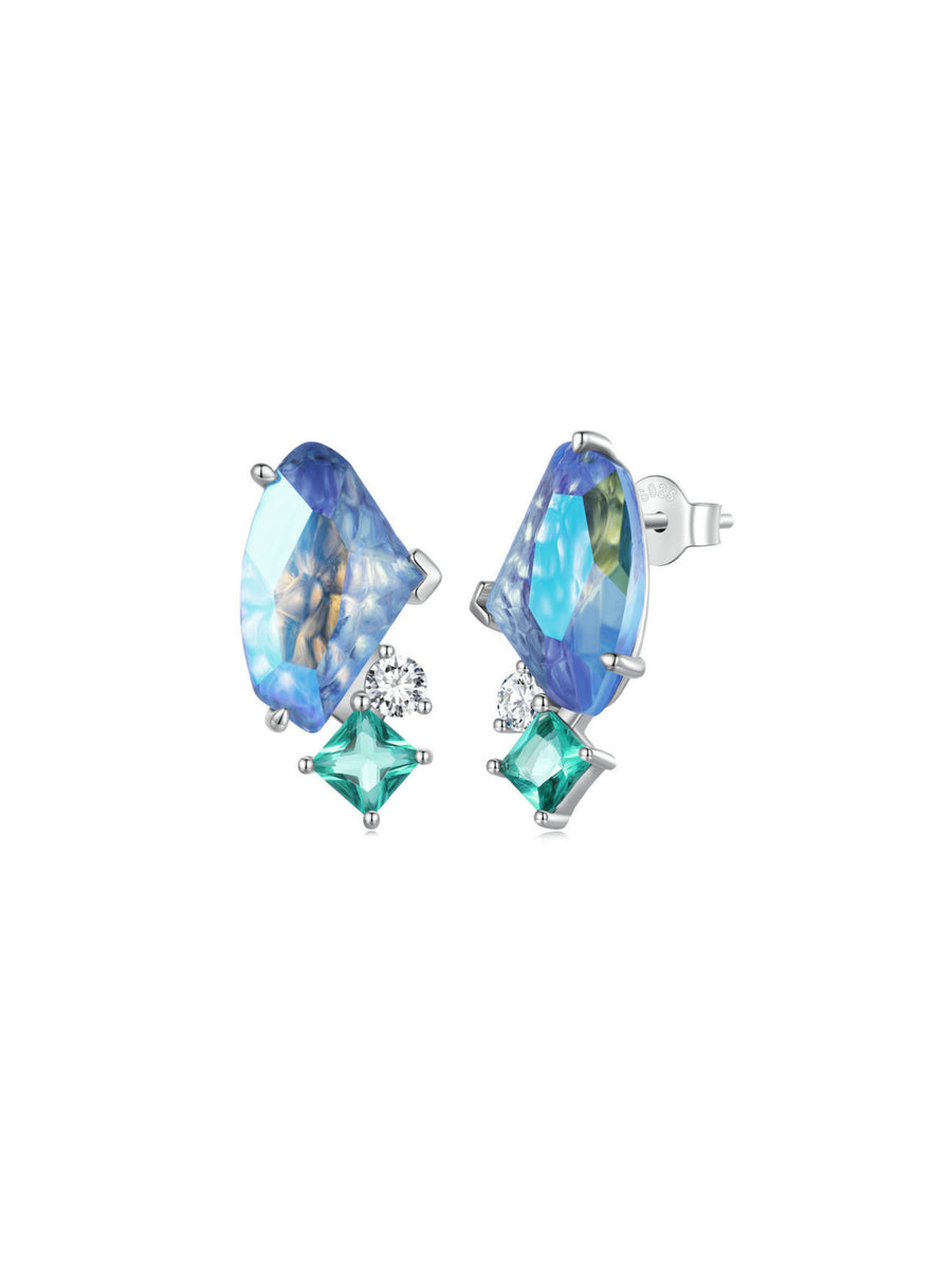 Pendientes cristal azul