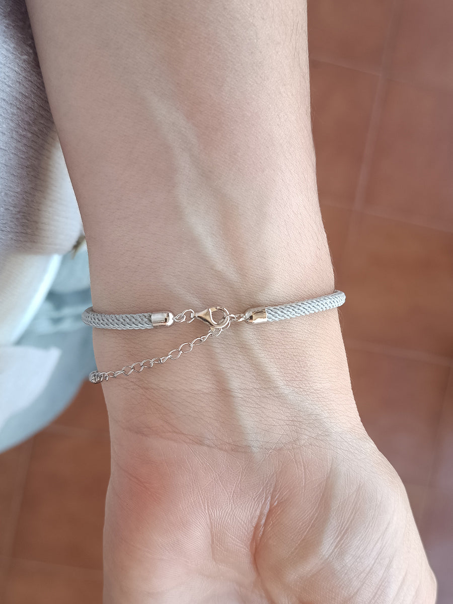 Pulsera cordón gris