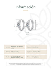 Pendientes aro circonita cubica