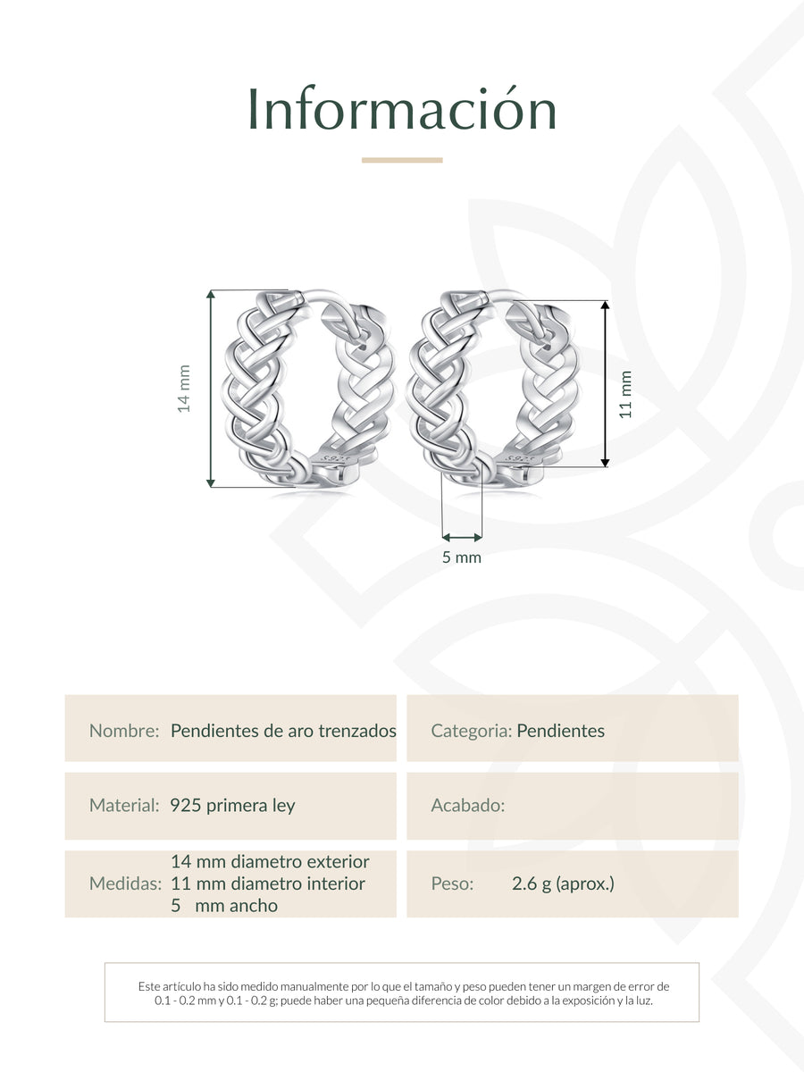 Pendientes de aro trenzados