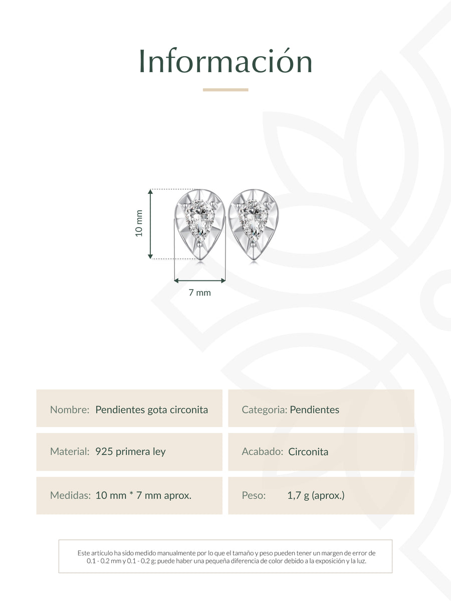 Pendientes gota circonita