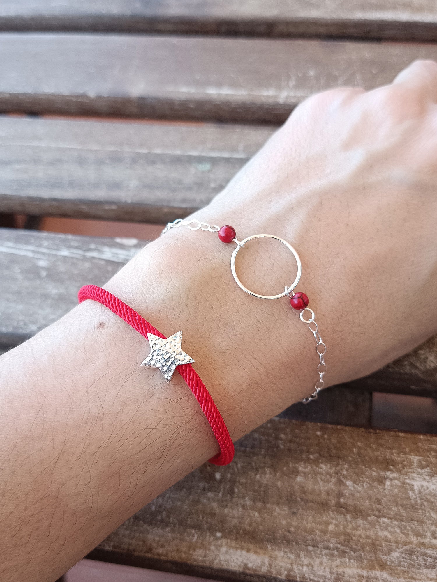 Pulsera circulo vida coral